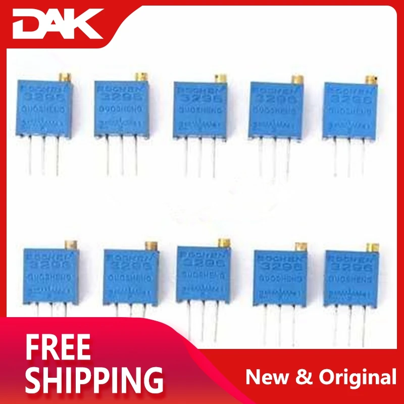 

3296W Multiturn Trimmer Potentiometer Kit High Precision 3296 Variable Resistor 500R 1K 2K 5K 10K 20K 50K 100K 200K 1M 50Pcs/Lot