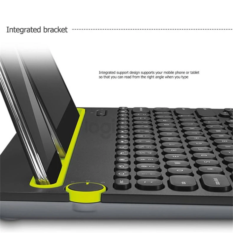 Logitech K480 мульти-устройства Bluetooth клавиатура ультра-тонкая Портативный телефона Pad держатель Мини клавиатура Windows MacOS для iOS и Android