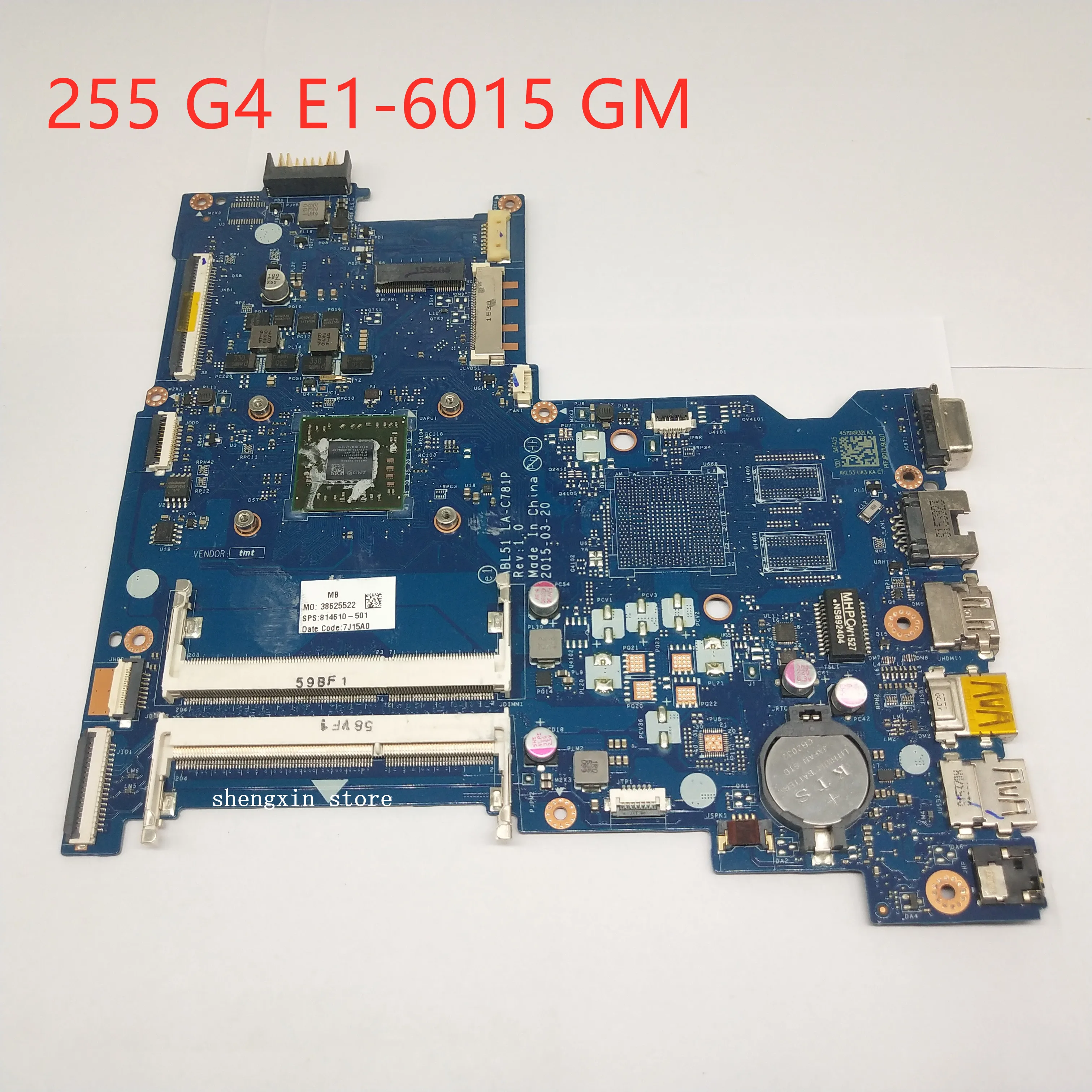 Материнская плата для ноутбука HP 255 G4 814610-001 814610-501 ABL51 LA-C781P E1-6015 тест материнской