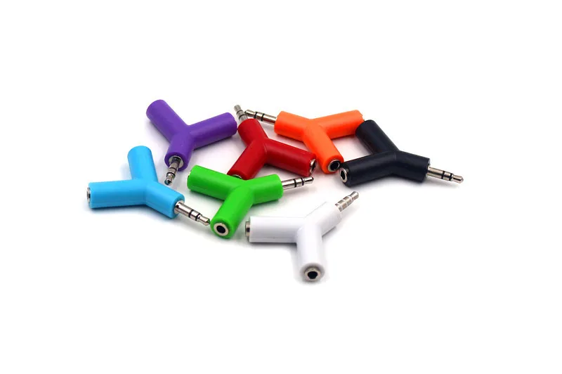 50pcs 3 5MM Extension Earphone Headphone Audio Spliter Cable Adapter Male to 2 Female For iphone 5s 6S 4 4S Plus pro 6 AUX