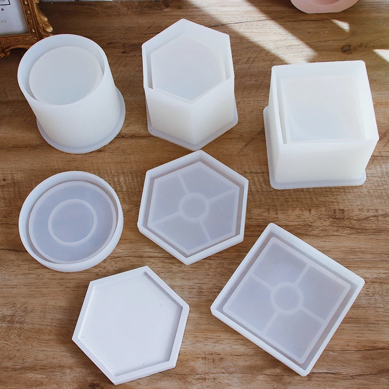 Molde De Silicona Para Macetas - 4 Piezas Reutilizables, Para Hacer Macetas De Yeso, Cemento, Portavelas O Portalápices