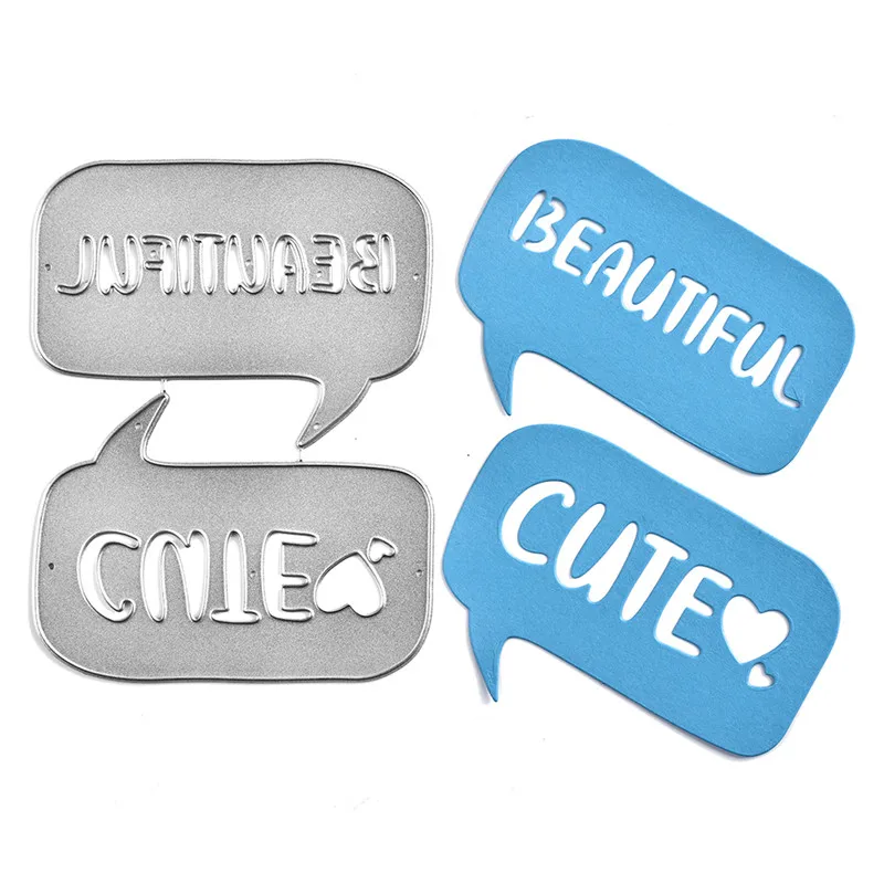 

Naifumodo Cute Beautiful Dialogue Metal Cutting Dies Banner Dies for Scrapbooking Card Album Embossing Die Cut New Template