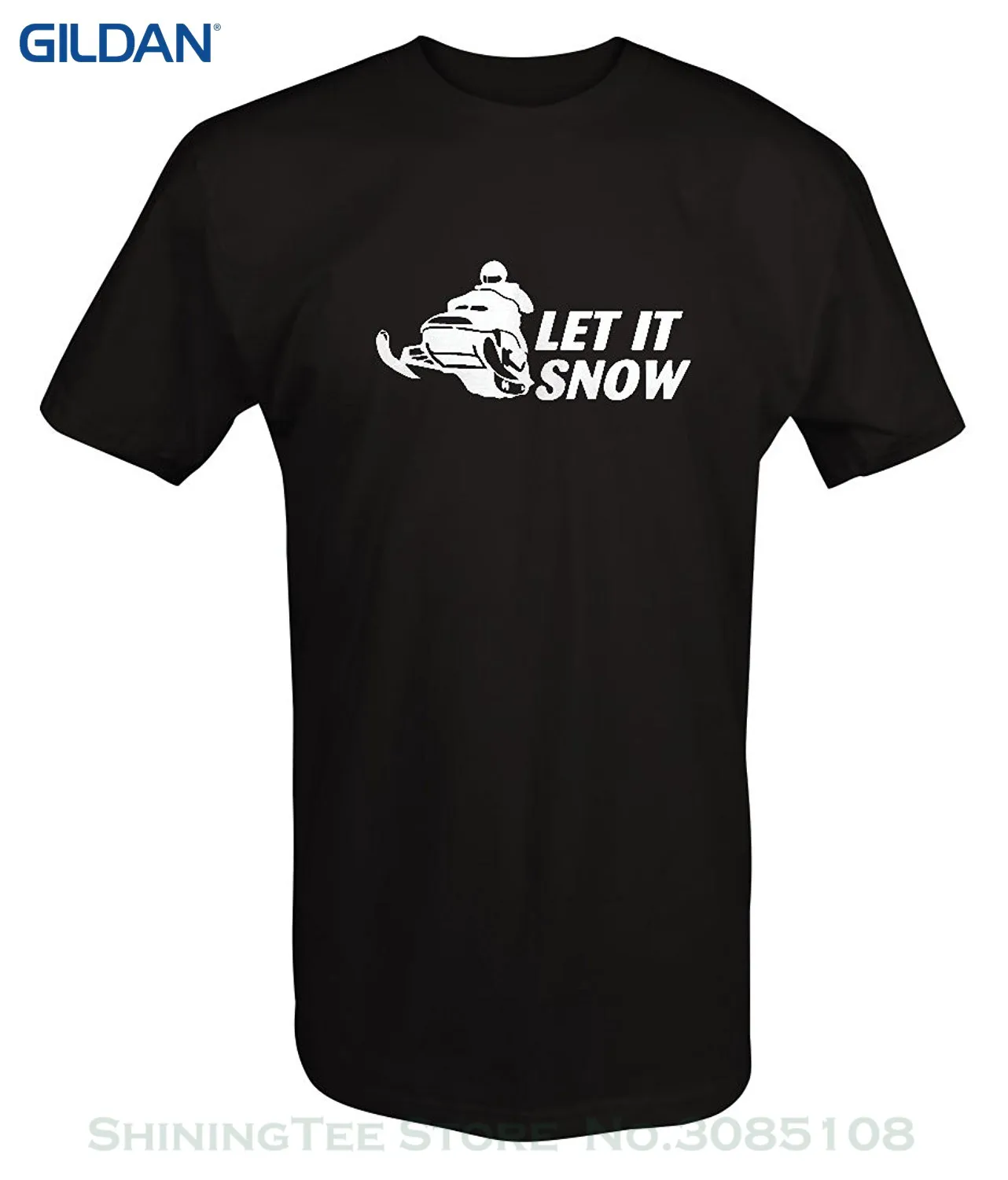 Летняя новая Черная мужская хлопковая модная футболка Let It Snow Snowmobile Racer Winter Sportsy |