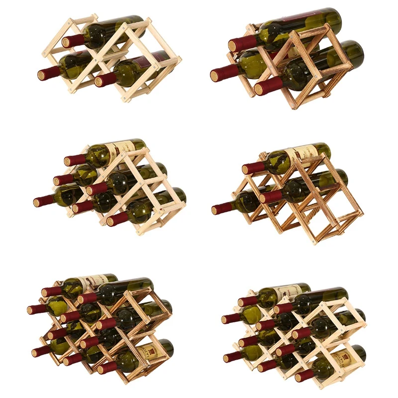 

Quality Wooden Wine Bottle Holders Creative Practical Collapsible Living Room Decorative Cabinet Red Wine Display Storage Racks