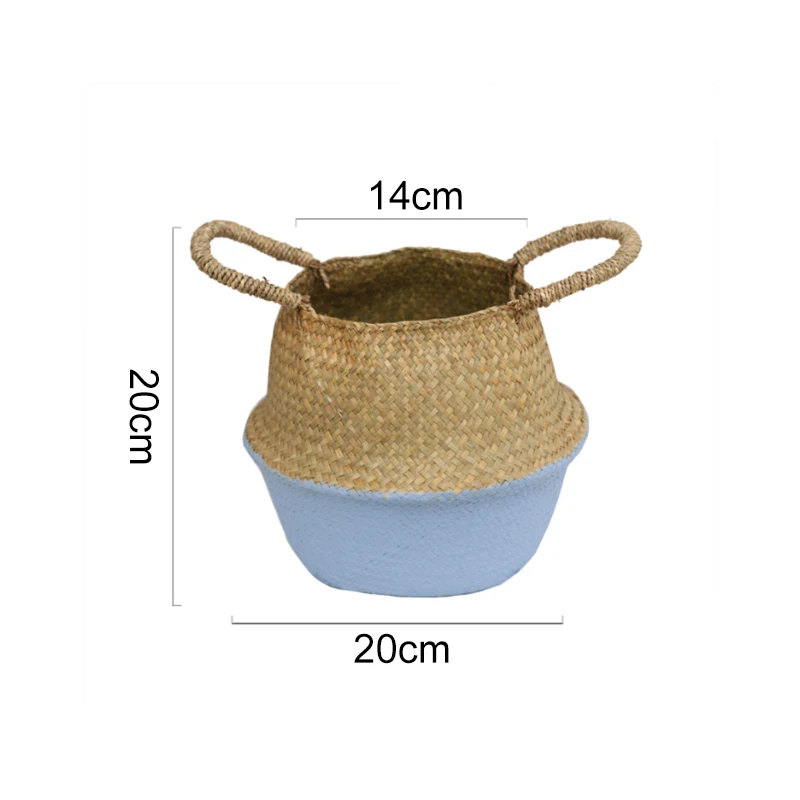 Wicker Basket YS191- Плетеные корзины для растений, складные натуральные плетеные корзины для хранения морских водорослей, плетеные корзины из ротанга, цветочные горшки, корзина для белья - Цвет: Wicker Basket YS191-