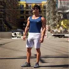 Мышцы Фитнес братьев Для мужчин из дышащего обтягивающего материала подходит обучение Повседневное спортивные майки из чистого хлопка