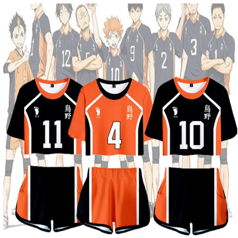Аниме Haikyuu Cosplay костюм школьной волейбольной команды (Karasuno High School Volleyball Club Hinata