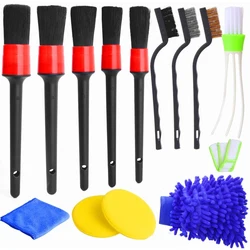 Kit d'outils de nettoyage intérieur de voiture, ensemble de brosses, accessoires de lavage pour tableau de bord en cuir, roues de sortie d'air, jante 