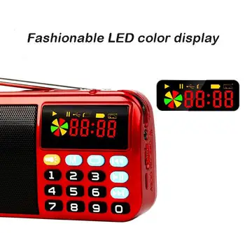 

Mini Portable Radio Handheld Digital FM USB TF MP3 Lithium Battery Powered Player Speaker