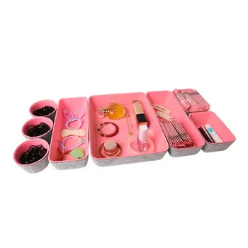 

8 In 1 Felt Office Drawer Organizer Trays Drawers Organizers Bins Dividers Case 53CB