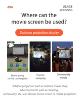 MIXITO Projection Curtain 16: 9 Ratio Hight-Density 60-200 Inch Foldable Anti-Crease Portable Movie Projector Screen - Image 4