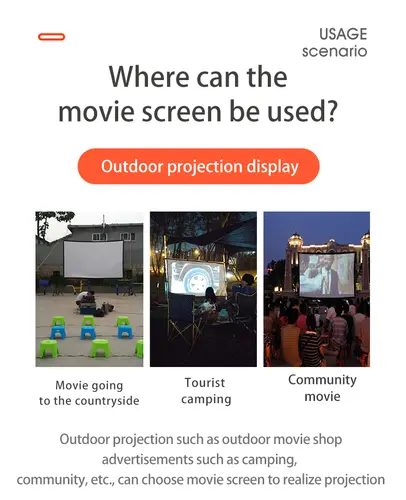 MIXITO Projection Curtain 16: 9 Ratio Hight-Density 60-200 Inch Foldable Anti-Crease Portable Movie Projector Screen - Image 4