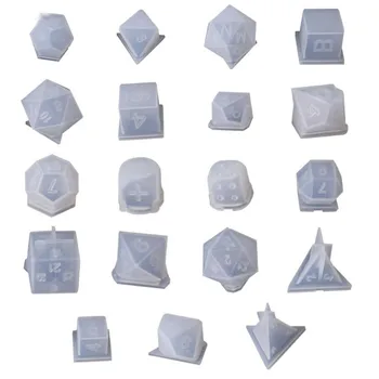 

DIY Crystal Epoxy Mold Dice Fillet Shape Multi-spec Digital Game High Mirror Dice Mold Silicone Mould Making