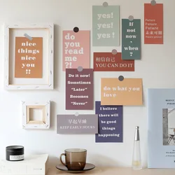 Ins – carte décorative en série texte anglais, étiquette murale colorée, signet de carte postale, carte de vœux, pour chambre à coucher, Diy bricolage, 15 feuilles 