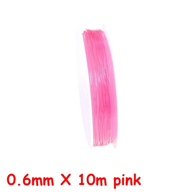 100M Plastic Crystal DIY Beading Stretch Cords Elastic Line Jewelry Making Supply Wire String jeweleri thread String Thread 0.6mm X 10m pink