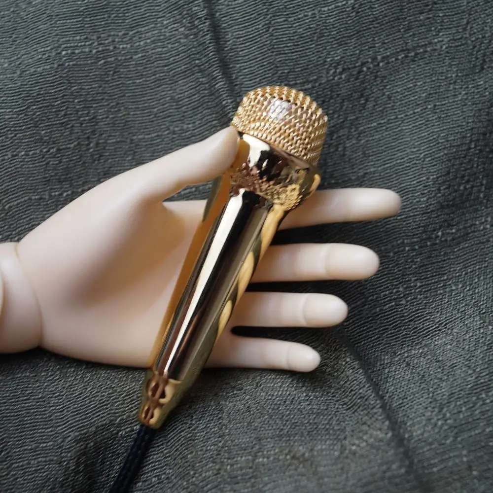 

BJD PROP Mini Microphone Golden Frontman Toy For 1/3 24" Tall doll SD17 SD DK DZ AOD DD Doll Photograph free shipping HEDUOEP