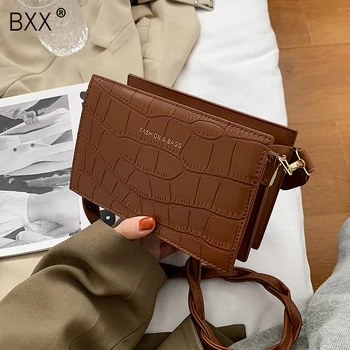 

[BXX] Solid Color PU Leather Crossbody Bags For Women 2020 Simple Branded Designer Shoulder Bags Ladies Trend Travel Bag HP113
