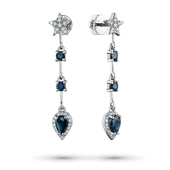 

Pusety of white gold with diamonds and sapphires e0916ps10194180