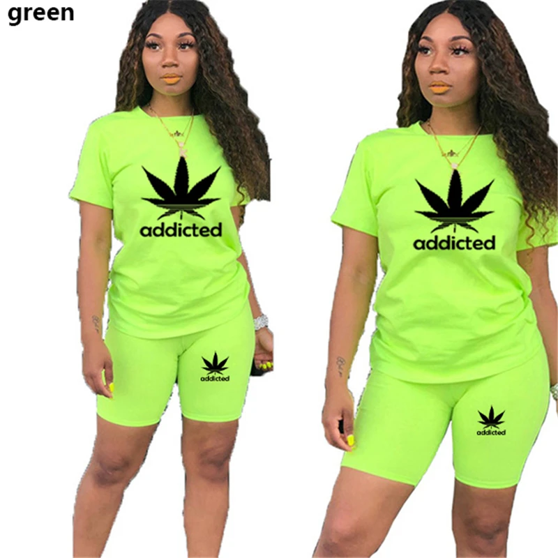 Summer Women Short Sleeve O-Neck Tee Top Pencil Shorts Suits Two Piece Set Sporty Active Tracksuit Outfit Top Tees Ropa De Mujer blazer and pants set Women's Sets