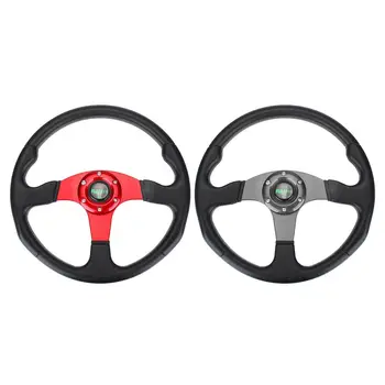 

14inch 350mm Racing PU Leather Steering Wheel Aluminum Alloy Deep Corn Dish Sport Drifting Steering Wheels Universal