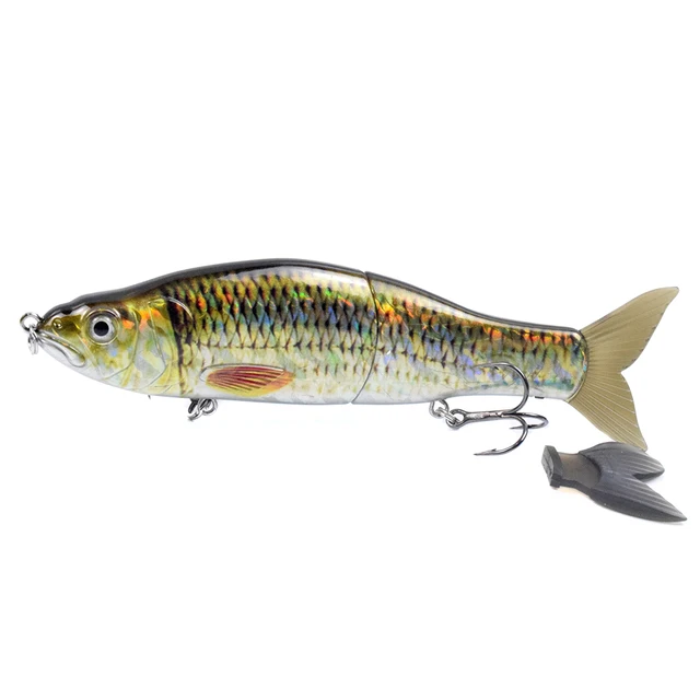 165MM 56G Hard Jointed Glide Bait Fishing Lures Floating 3D Eyes Sharp Hooks Slide Swimbait For Piceus Bass Herring Soft Tail CC19F-04
