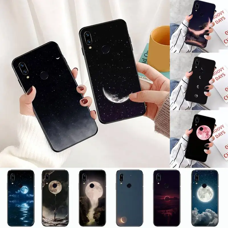 

Lovely Cartoon Starry Sky Moon Phone Case For Xiaomi Redmi 4x 5 plus 6A 7 7A 8 mi8 8lite 9 note 4 5 7 8 pro