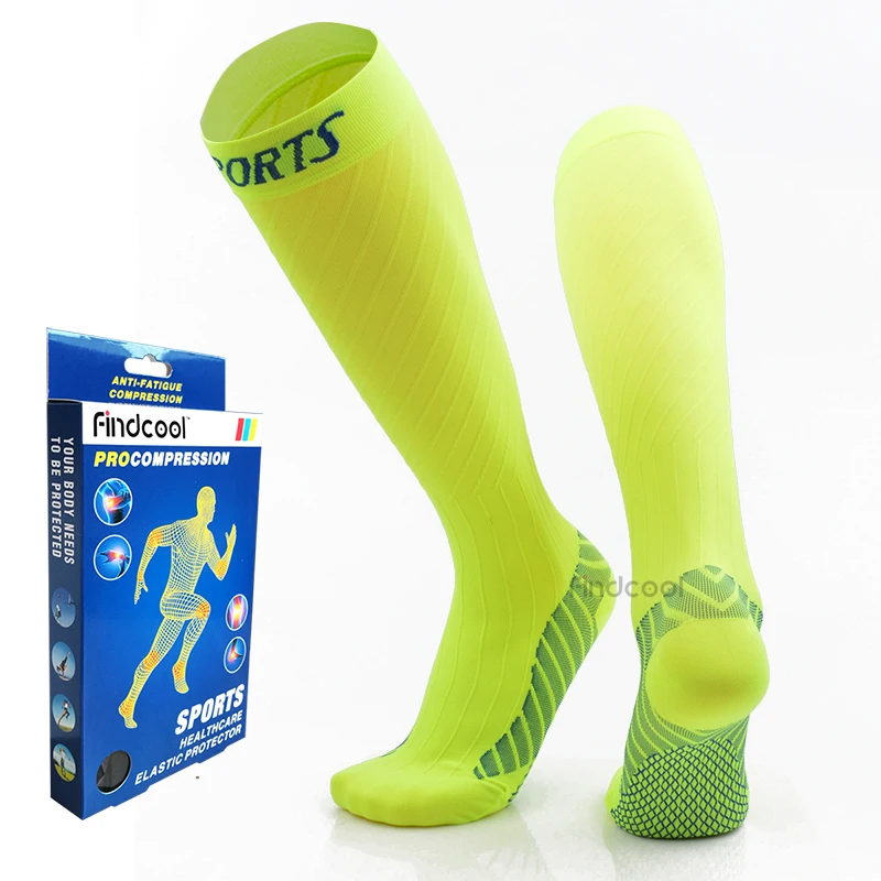 Findcool компрессионные велосипедные летние дышащие носки медицинское давление икры поддержка для мужчин и женщин - Цвет: Green