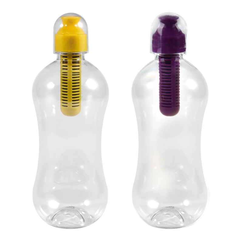 2X 550ML Outdoor Water Bobble Hydration Filter Bottle Filtered Drinking