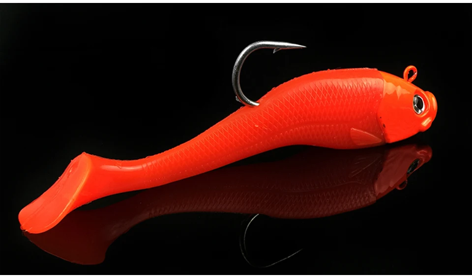 K8356 3D Fish Eyes Fishing Lure Lead Head Big Soft Bait Jig Sinking Crankbait Saltwater Soft Bait Single Hook 20cm 300g (6)