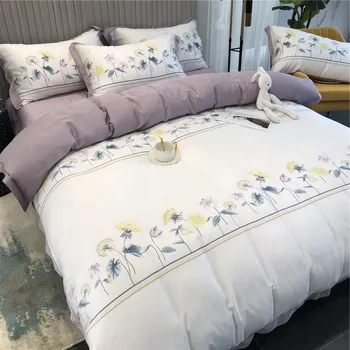 

Spring and Summer 60 Lyocell Double-Sided Tencel Printed Four-piece Bedding Set Bare Sleeping Body Hugging Viscose Quilt Cover S