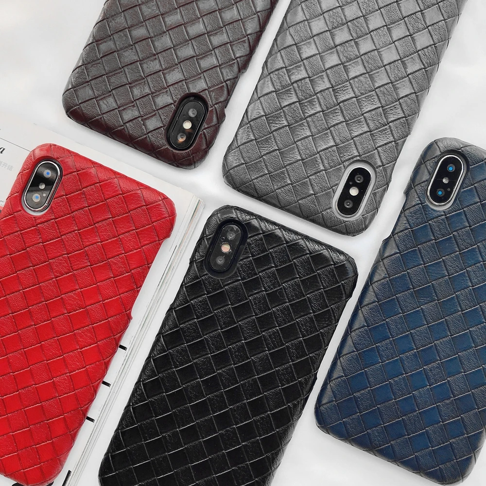 Вязаный дизайн для iPhone Xs Max кожаный чехол черные мужские деловые Чехлы сотовых