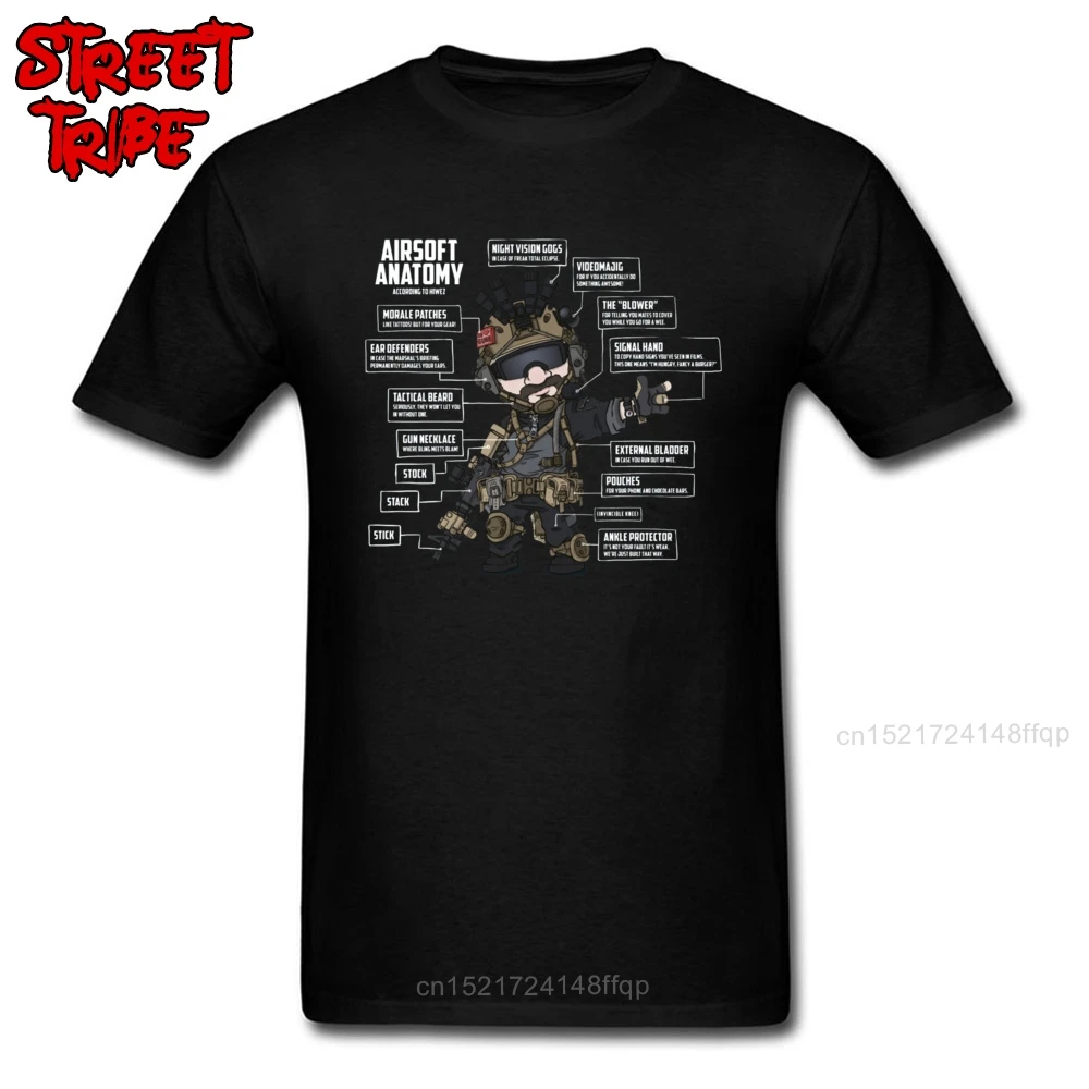 Мужская футболка AIRSOFT анатомии футболки мужской Стиль черного цвета с капюшоном