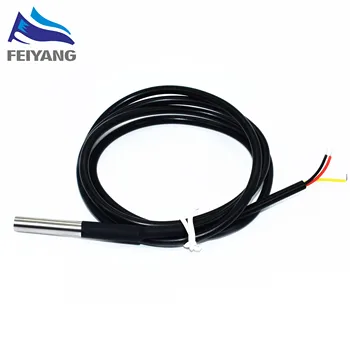 

10PCS Waterproof 18B20 temperature probe temperature sensor Stainless steel package -100cm wire (DS18B20)