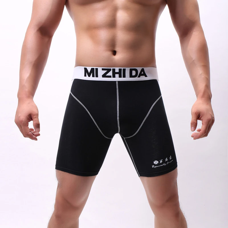 Quality Sports Boxers Men Breathable Lengthen Quick Dry Underwear Solid-color Pure Cotton Soft Comfortable Slim Mens Underpants