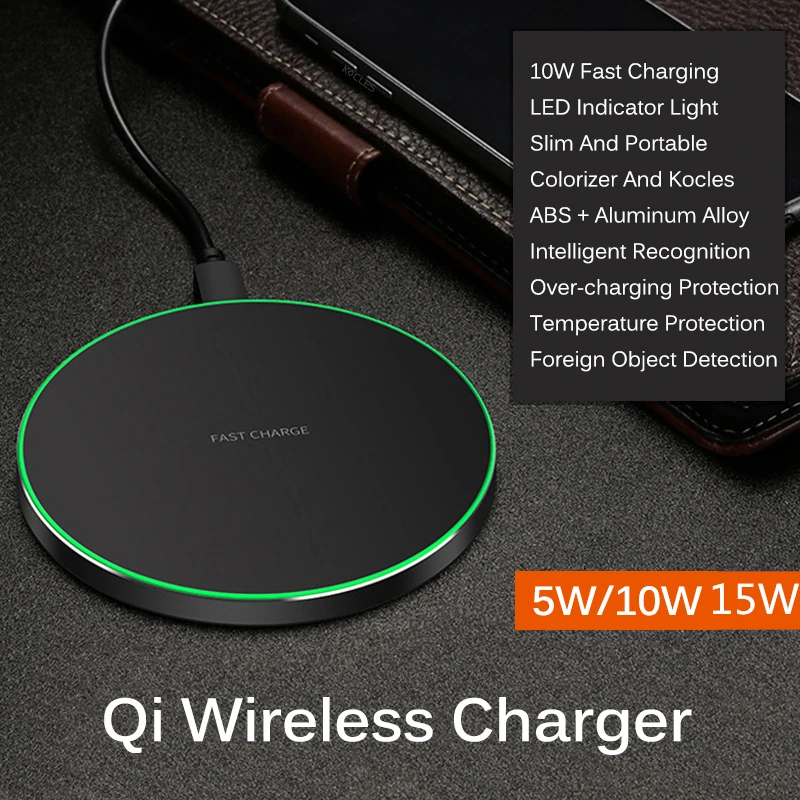15W Qi Quick Wireless Charger USB Induction Charger for iPhone 8 Plus/ X 11 Pro XS Max XR for Samsung Galaxy S20 S10 S9 Note10 9