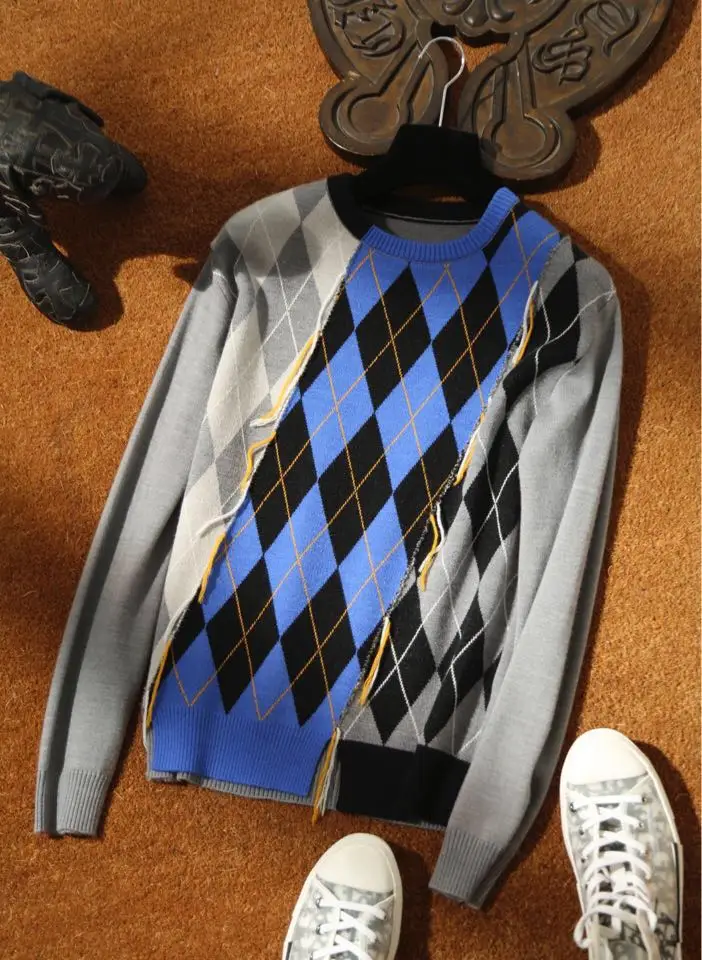 

AH0991 Fashion Men's Sweaters 2019 Runway Luxury famous Brand European Design party style Men's Clothing