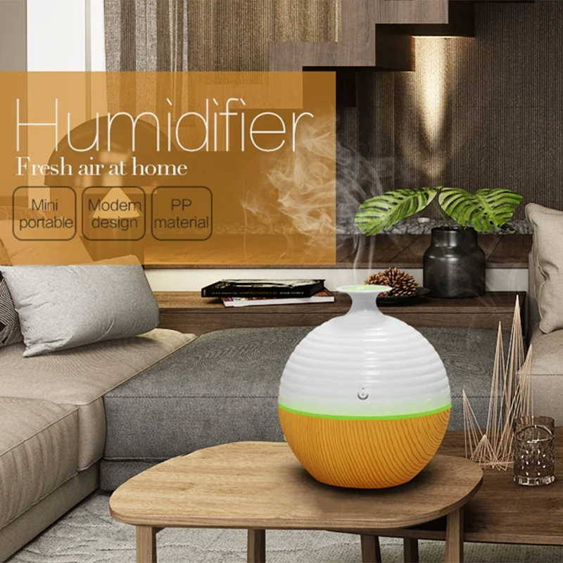 

New 130Ml Usb Ultrasonic Air Humidifier Diffusers Aromatherapy Essential Oil Diffuser Humidifier for Home Office White & Light W