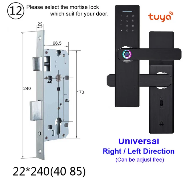 RAYKUBE Wifi Electronic Door Lock With Tuya APP Remotely / Biometric Fingerprint / Smart Card / Password / Key Unlock FG5 Plus 4085