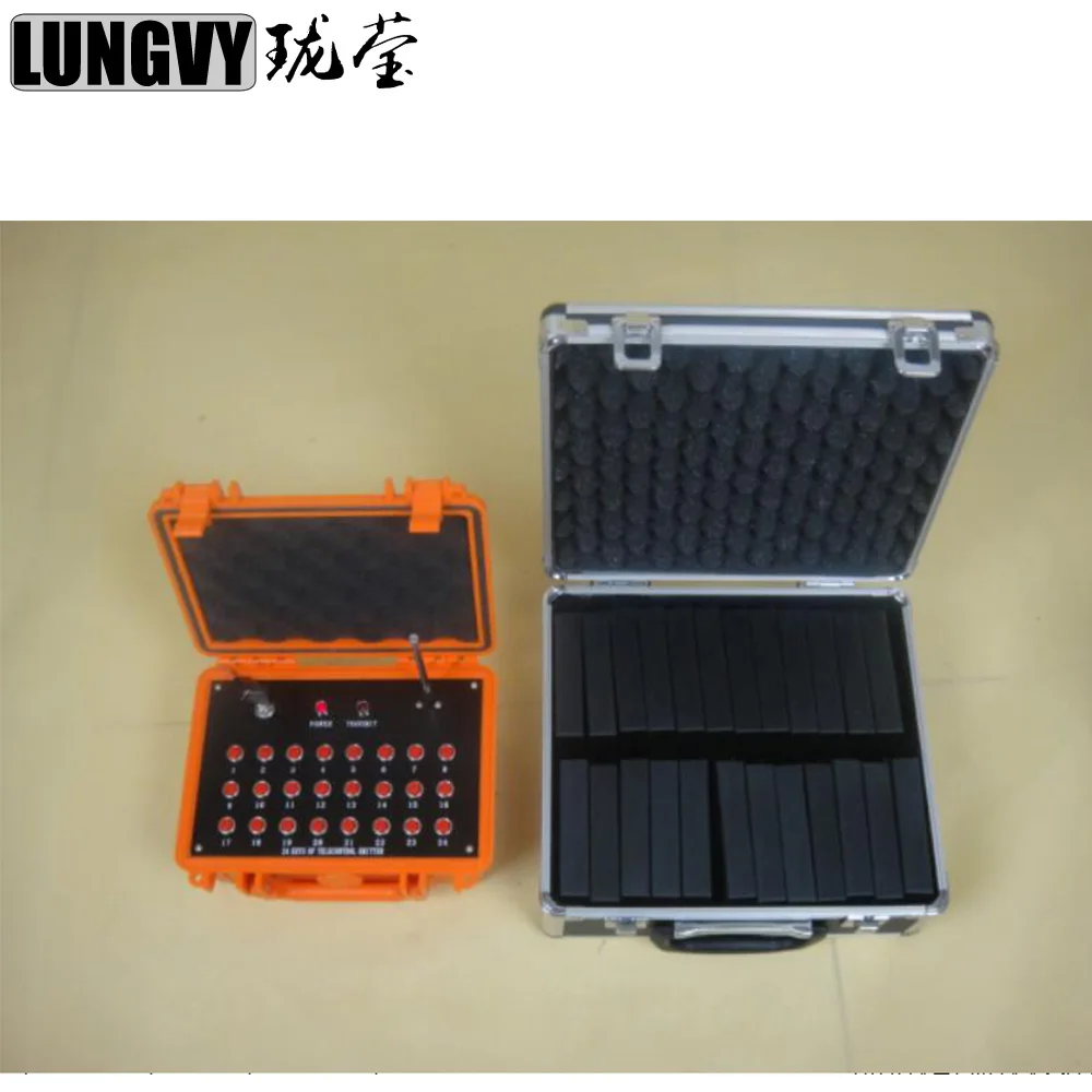 

Cold Firework Igniter Machine Wireless Remote Pyrotechnics 24 Cues Receiver Fountain System 1 Case 24 Base Firing