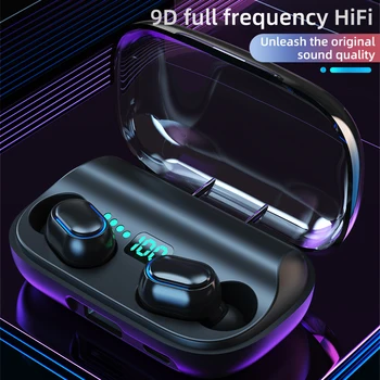 

T11 TWS Bluetooth 5.0 Earphone 9D Stereo Wireless Headphone Waterproof Earbuds Support iOS/Android Phones HD Call Headset pk A6S