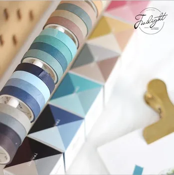 

4 Pcs/lot Simple Washi Tape Set Masking Tape Solid Color Decorative Tape Scrapbooking Student Stationery Office School Supply