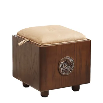 

Solid wood storage stool storage stool can sit adult household solid wood storage box multifunctional shoe bench