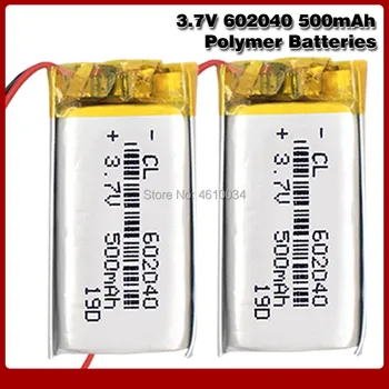 

Lithium 3.7V 500mAh 602040 Polymer li-ion Rechargeable Battery For GPS MP3 MP4 MP5 Car DVR Tachograph headphone li ion cell