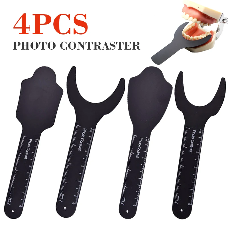 

4pcs/set Durable Dental Photo Contrast Board Photography Black Background Board Palatal Contraster Board Oral Cheek