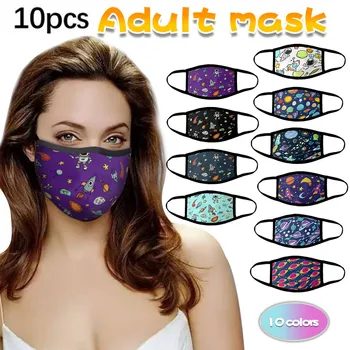 

Face Cover Fashion Adult Sand Exhaust Sunscreen Planet Space Astronaut Cycling 10PC Mask mondkapjes wasbaar mondmasker wasbaar