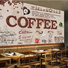 Пользовательские Европейский стиль ручная роспись Кофе Ресторан Повседневный бар чайный магазин рабочие Обои для рабочего стола