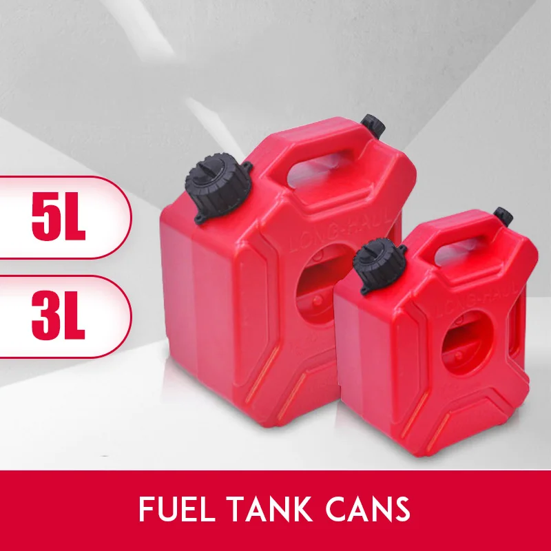 Tanque de combustible de gasolina portátil, 3L, 5L, latas Rojas, plástico de repuesto, montaje en motocicleta, Jerry Can, contenedor de gasolina, jarras de combustible