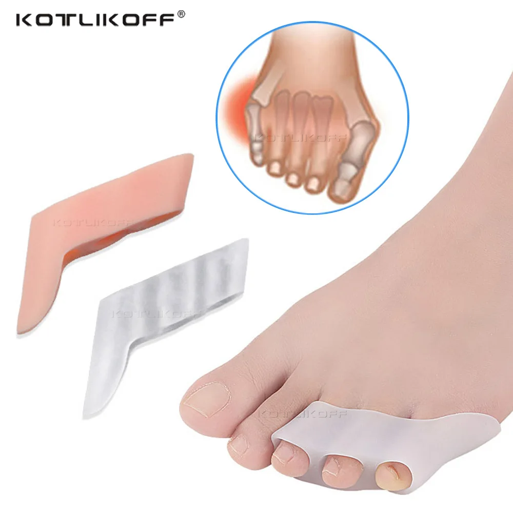 

KOTKIKOFF 2 pcs Three-hole Little Toe Separator Transparent Bunion Pain Relief Toe Straightener Orthopedics Protector Shoe Sole