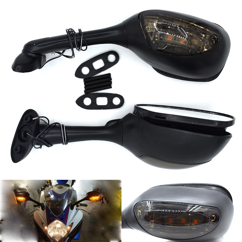

Motorcycle Rearview Side Mirrors For Suzuki GSXR 600 750 1000 LED Turn Signal Light Mirror 2005 2006 2007 2008 2009-12 K6 K7 K8