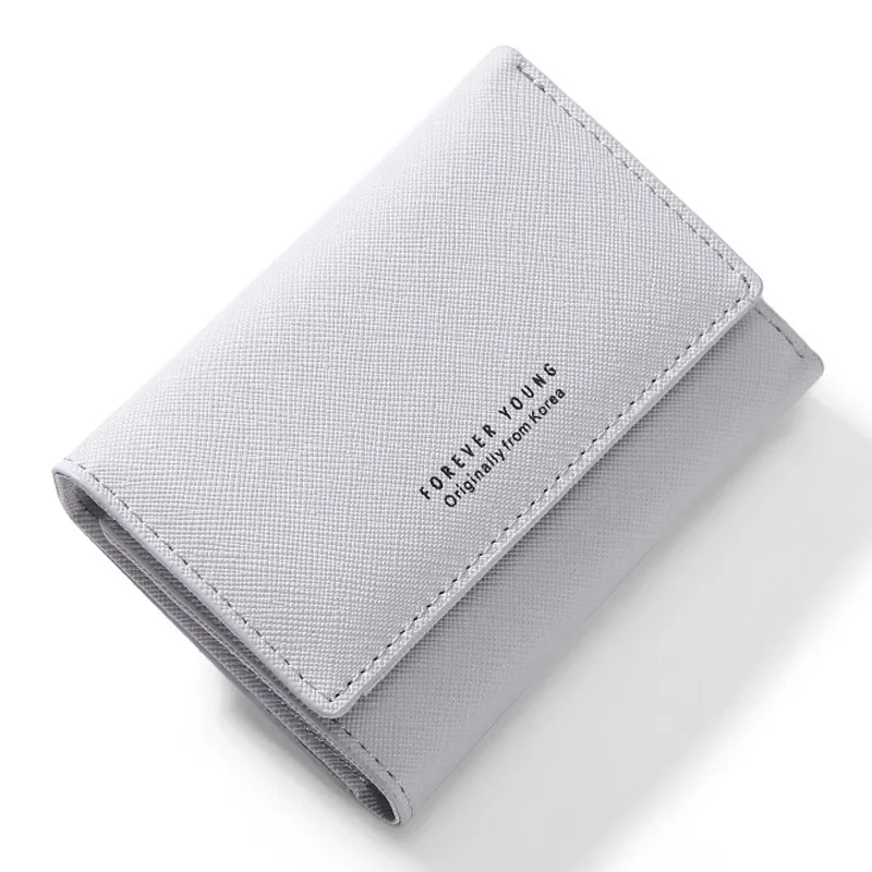 Бренд Trifold женский кошелек с кошельком для монет сзади шикарный лаконичный стиль маленькие кошельки женские высококачественные дамские сумочки - Цвет: Серый